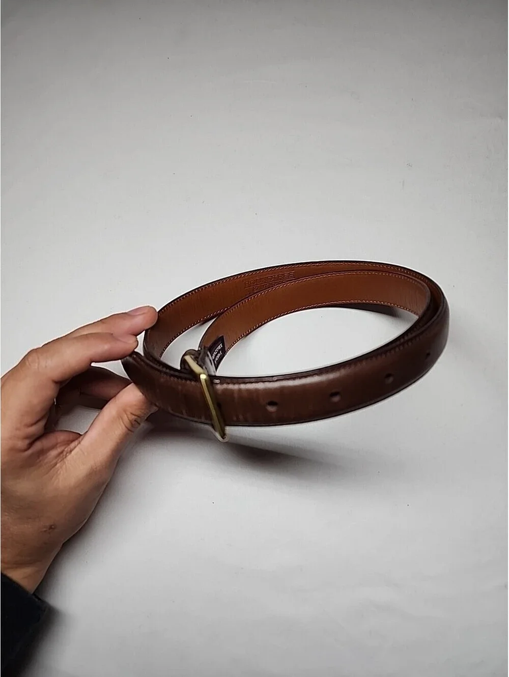 Roundtree & Yorke Full Grain Leather 40 Belt / 36/90 Waist Size Cowhide Brown